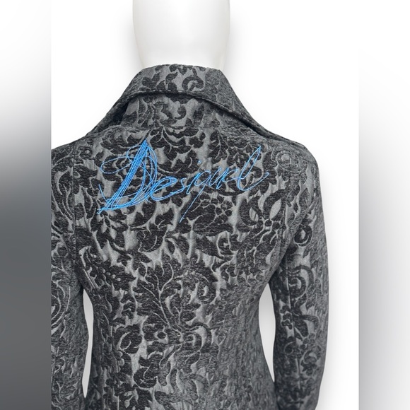 Desigual Black Brocade Coat - Picture 6 of 11